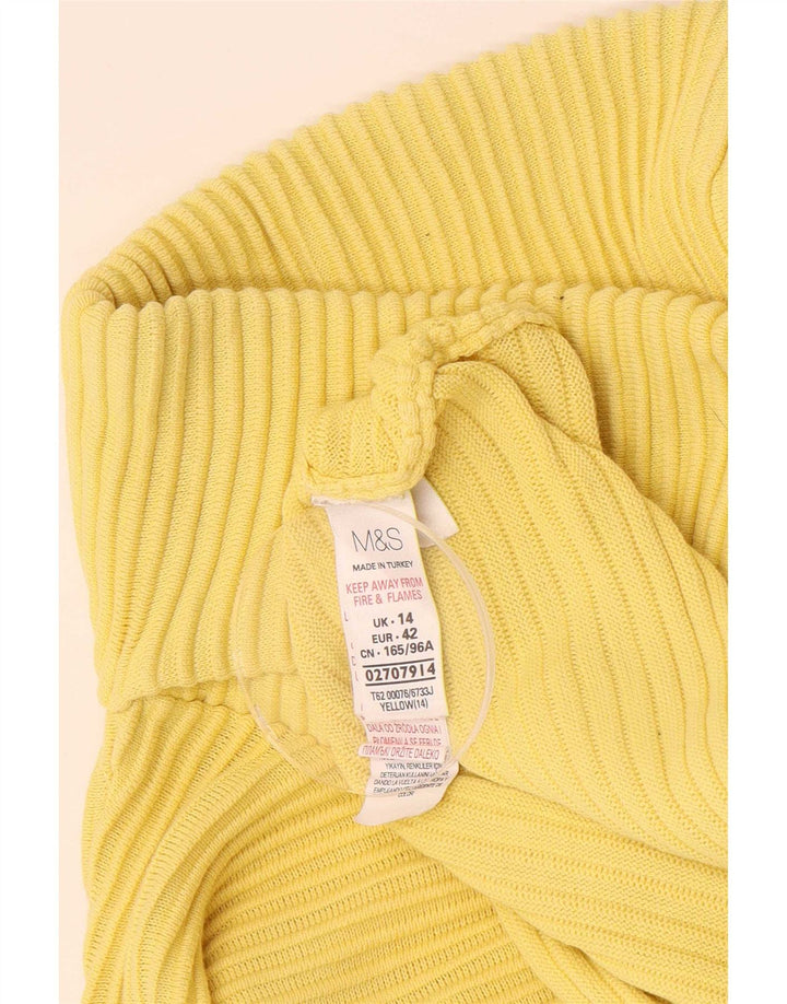 Marks & Spencer Dame Rullehals Sweater UK 14 Stor Gul