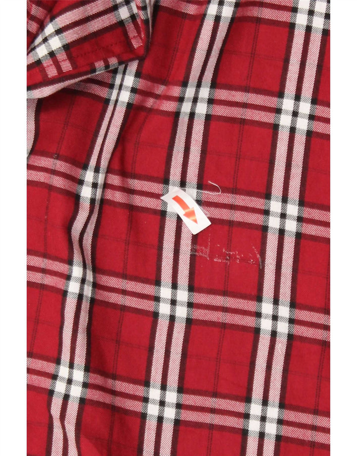 Chaps Herre Flanelskjorte XL Rød Ternet Bomuld