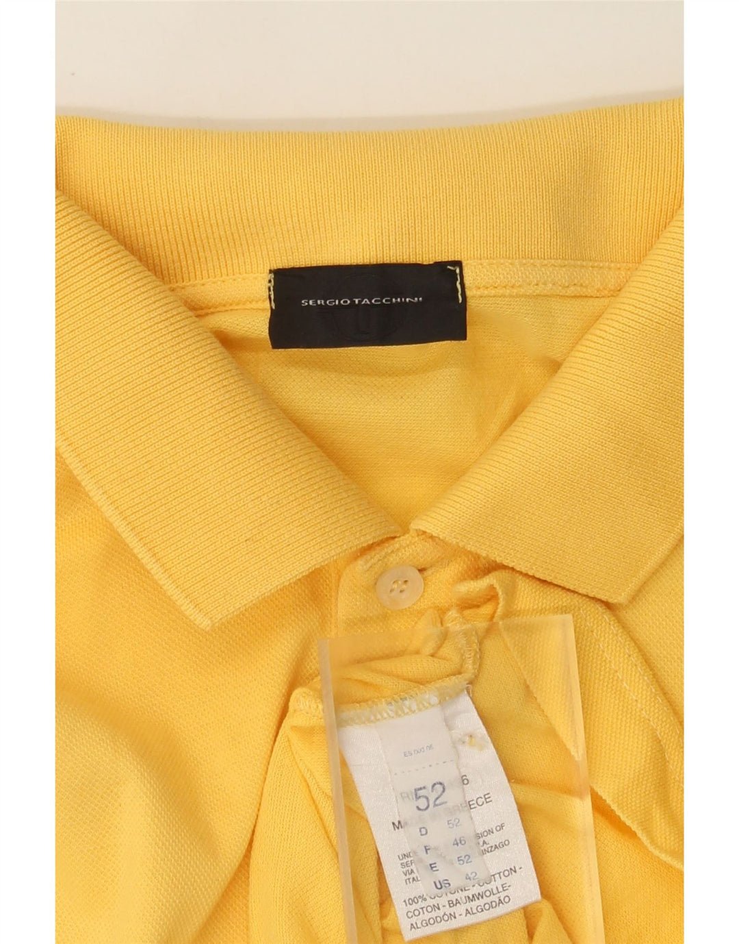 Sergio Tacchini Herre Polo Shirt IT 52 Stor Gul Bomuld