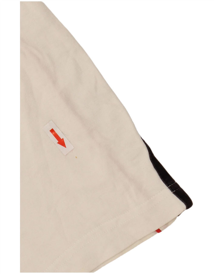 Champion Herre grafisk T-shirt Top Medium White Colourblock Bomuld