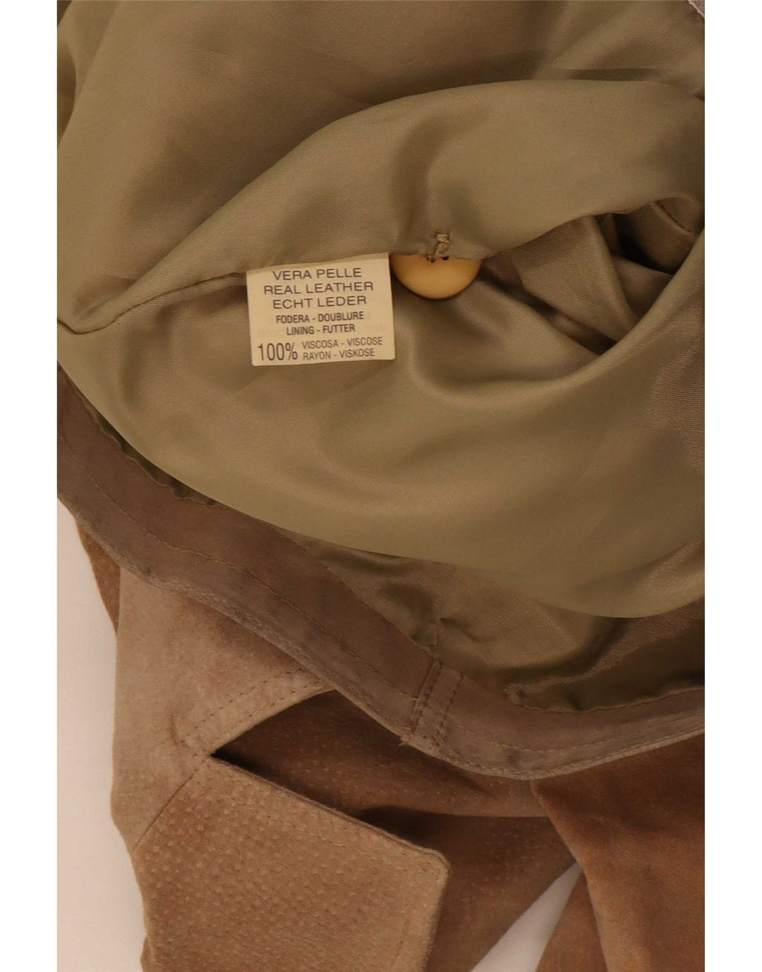 Donna Pelle Dame Ruskindsjakke IT 44 Medium Beige Læder
