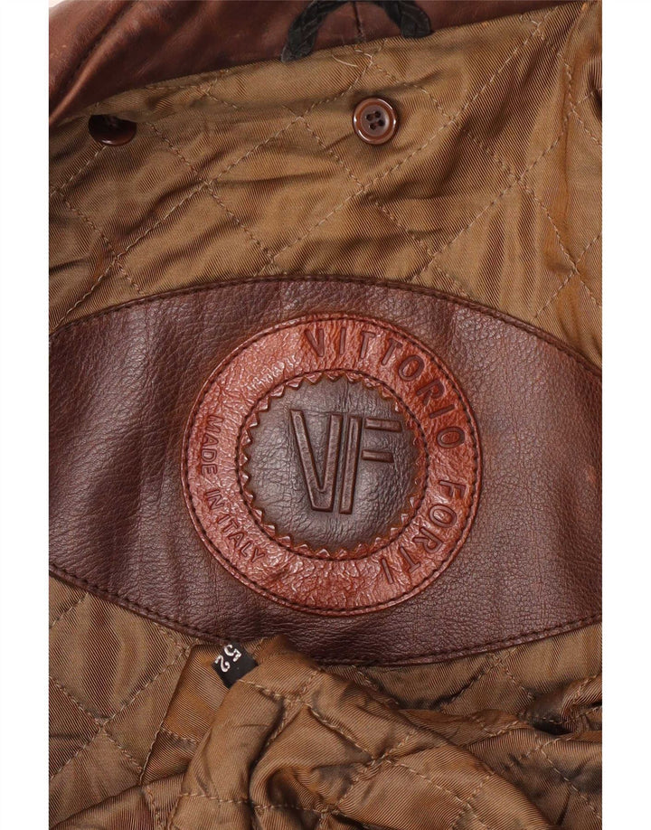 Vittorio Forti Herre læder Flight Aviator Jacket IT 52 XL Brun