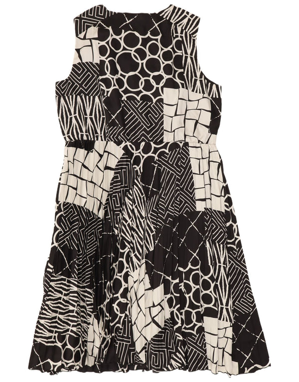 Joanna Hope Dame Ærmeløs A-Line Kjole UK 26 5XL Sort Geometrisk
