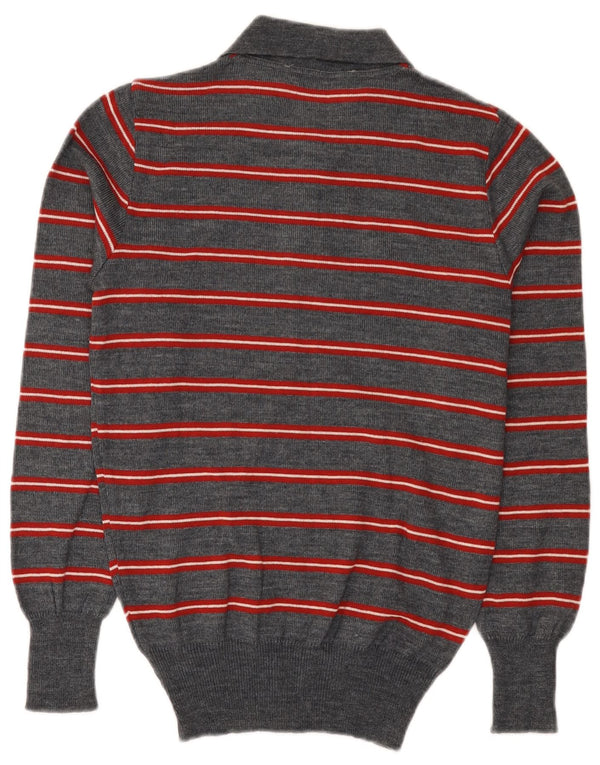 panatta Herre Polo Neck Jumper Sweater IT 44 XS Grå Stribet Uld