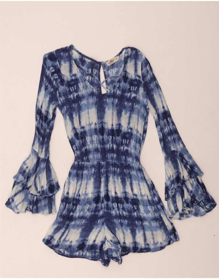 HOLLISTER Womens Playsuit UK 10 Small Blue Tie Dye Vintage Hollister and Second-Hand Hollister from Messina Hembry 