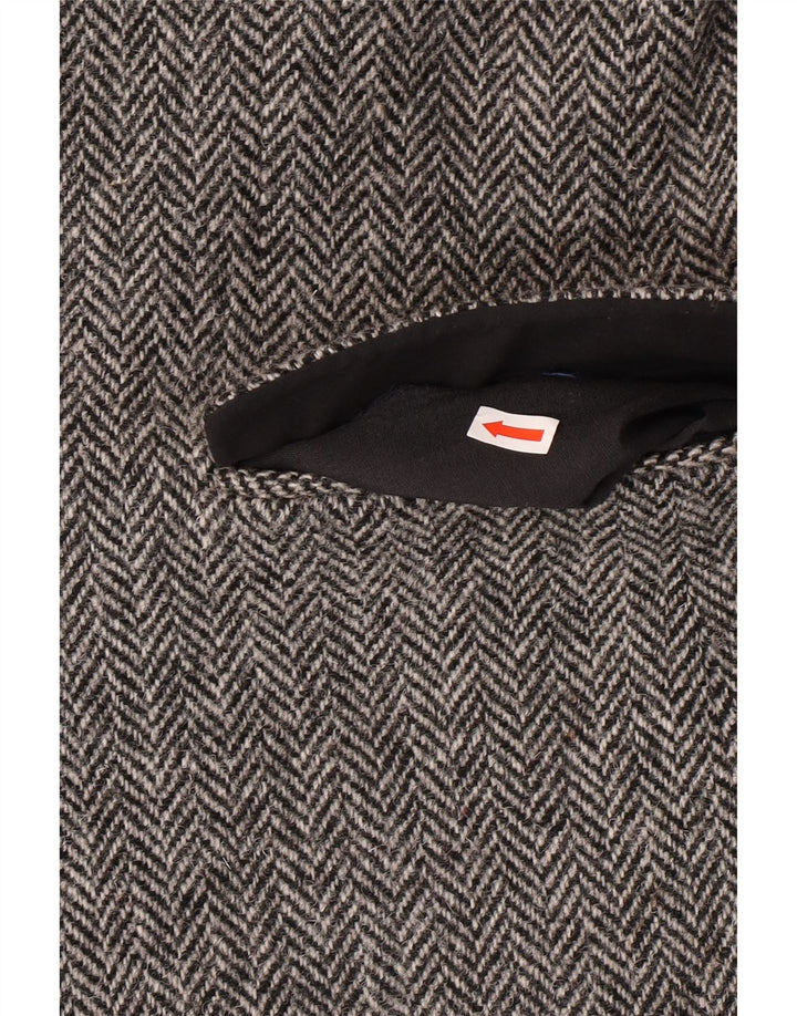 HARRIS TWEED Herre Blazer Jacket UK 40 Large Grey Herringbone Classic