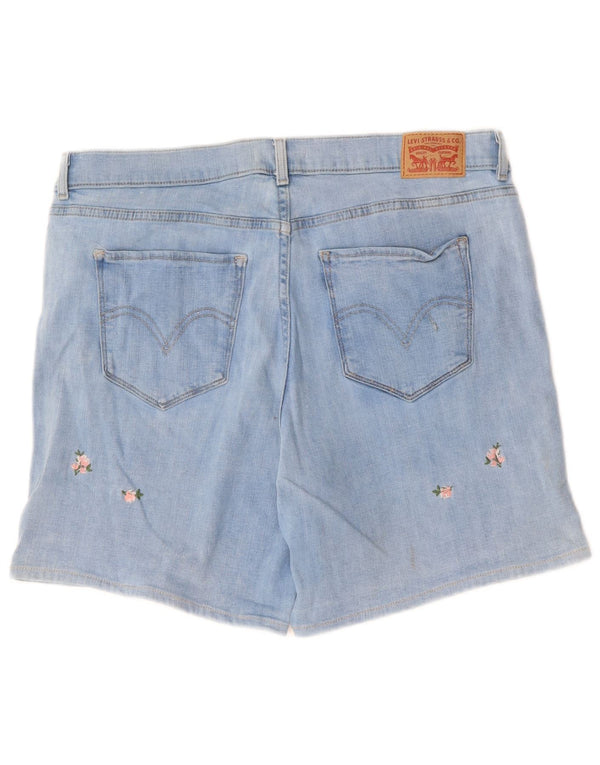 LEVI'S Klassiske denimshorts til kvinder W32 Large Blue Floral Bomuld