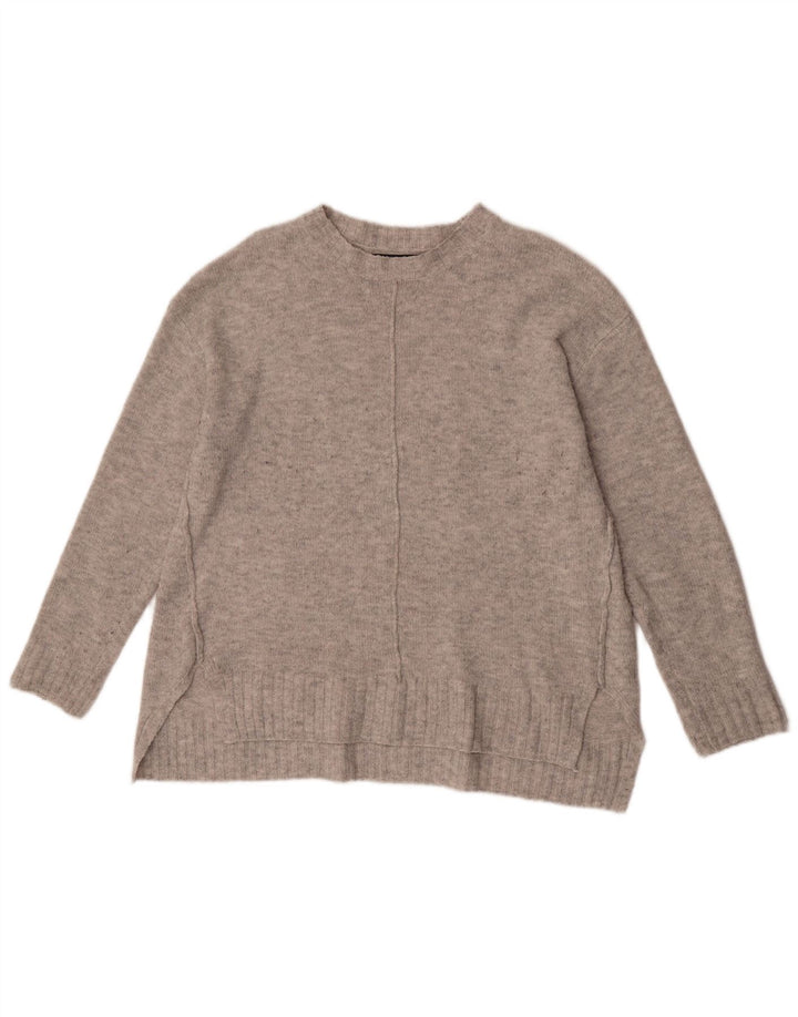 Marks & Spencer Dame sweater med rund hals DK 14 Medium Grå Akryl