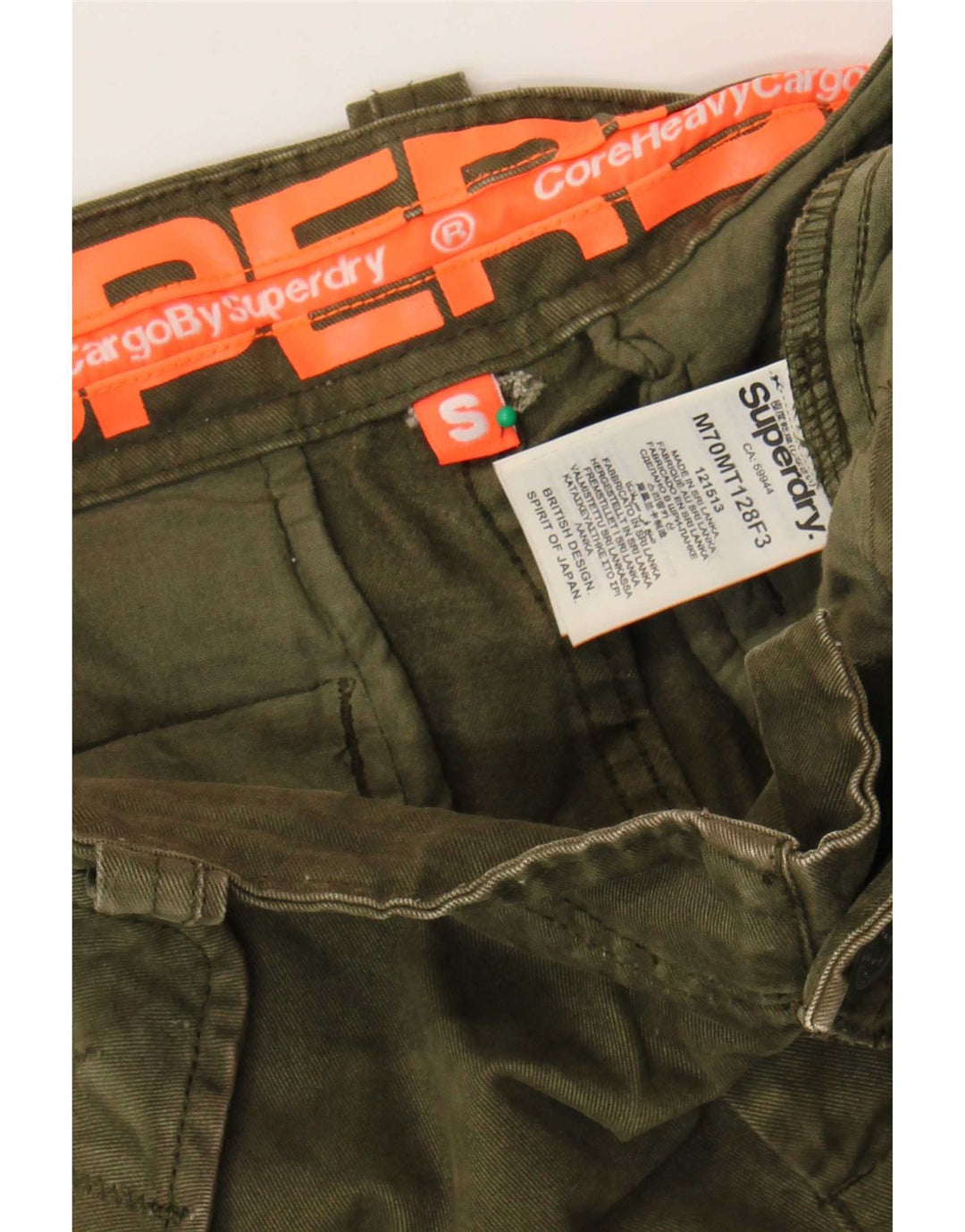 Superdry Herre Cargo Shorts Små W29 Khaki Bomuld