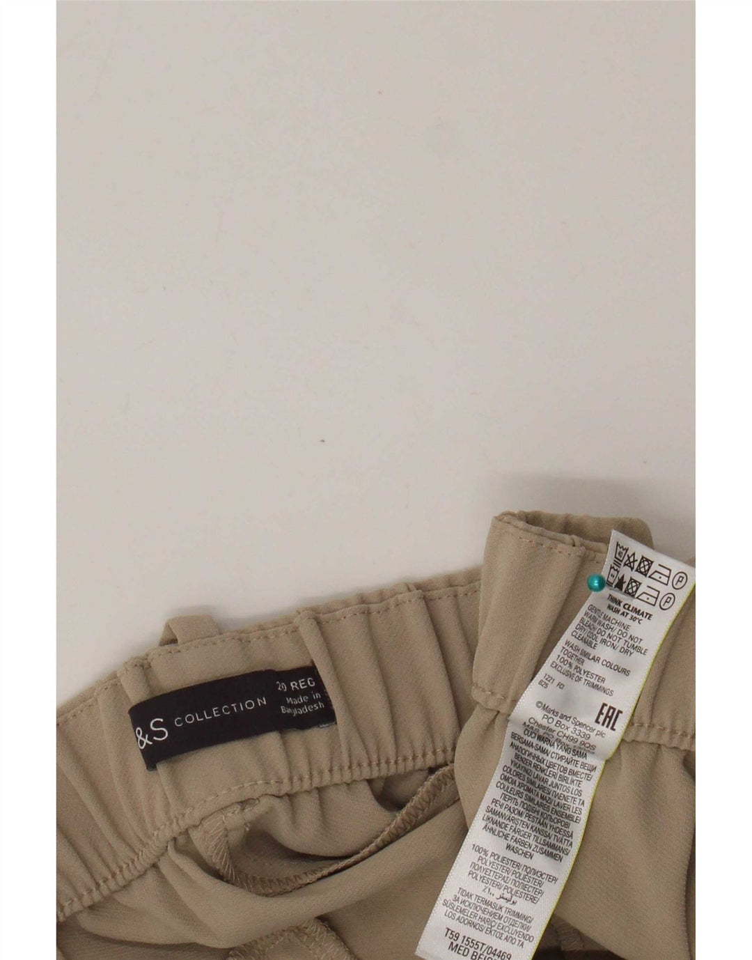 Marks & Spencer Chino Shorts til kvinder UK 20 2XL W42 Beige Polyester