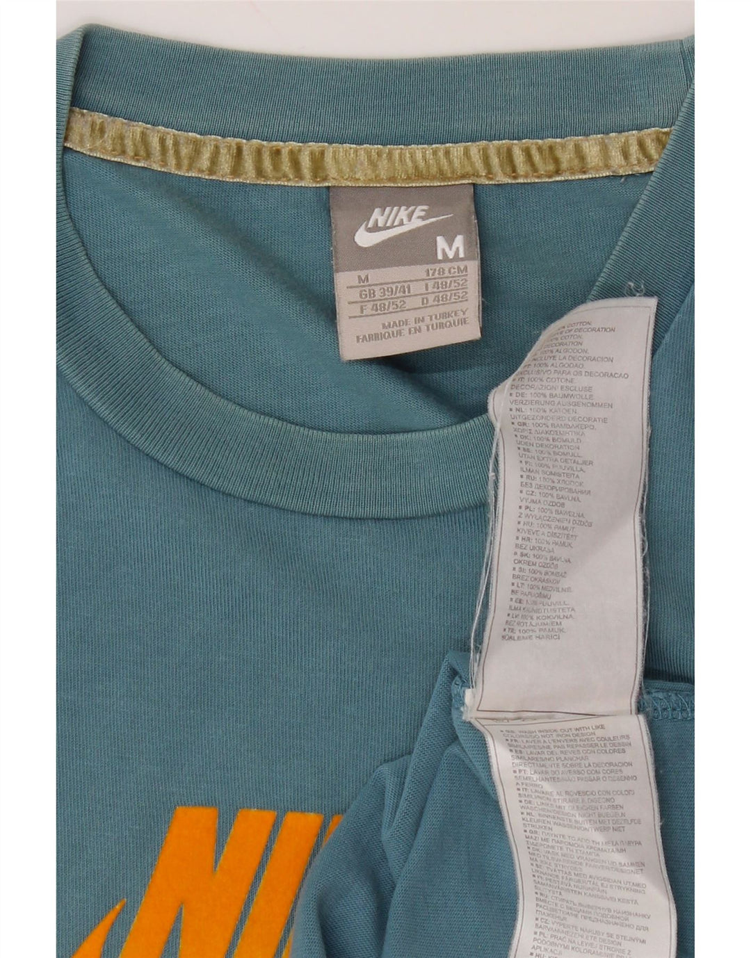 Nike grafisk T-shirt top til mænd UK 39/41 Medium Blue Bomuld
