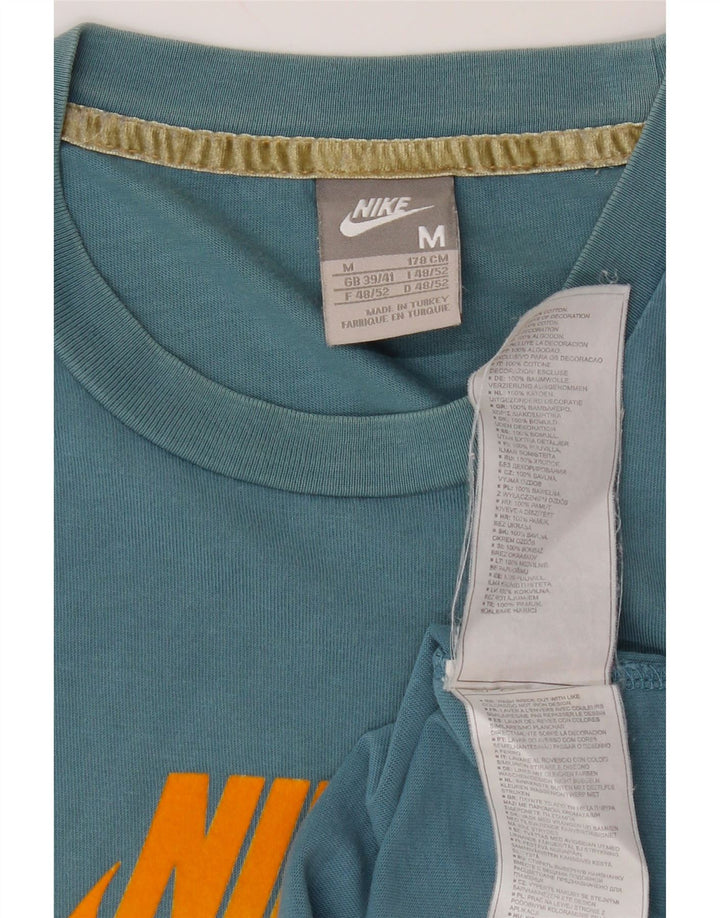 Nike grafisk T-shirt top til mænd UK 39/41 Medium Blue Bomuld
