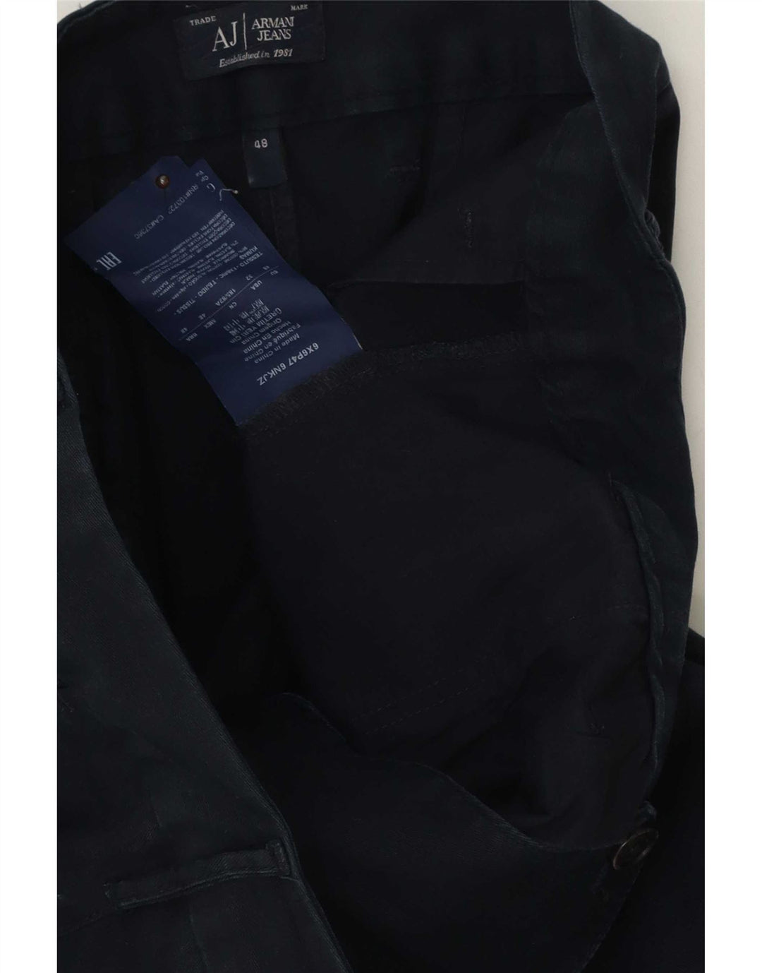 Armani Herre Pegged Chino Bukser IT 48 Medium W32 L30 Marineblå Bomuld