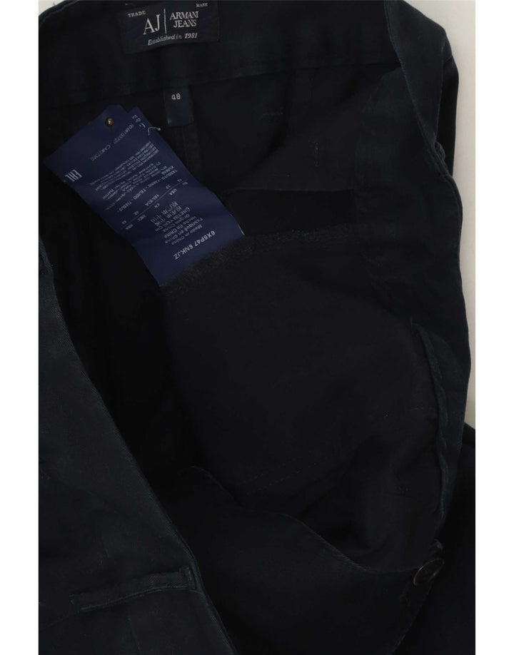 Armani Herre Pegged Chino Bukser IT 48 Medium W32 L30 Marineblå Bomuld