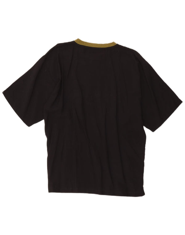 Vintage Herre grafisk T-shirt Top Stor Sort Viscose