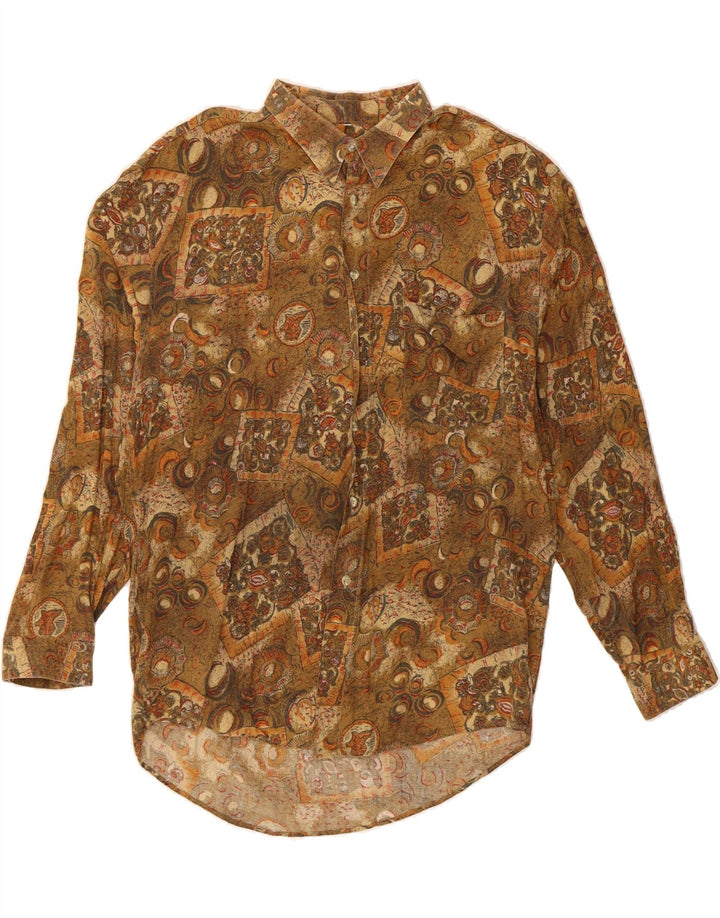 RIDLEY Mens Abstract Pattern Shirt XL Khaki Vintage Ridley and Second-Hand Ridley from Messina Hembry 