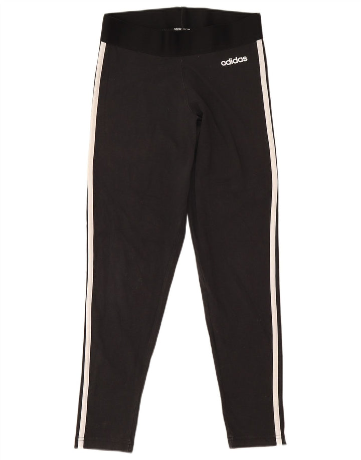 Adidas Dame Leggings UK 12/14 Medium Sort Bomuld