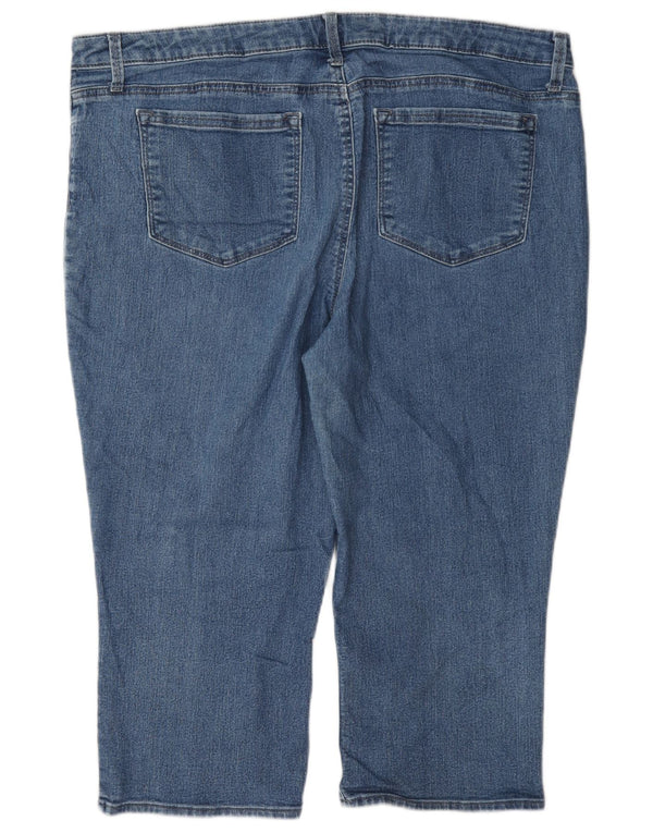 Lee Womens Riders Mid Rise Capri Jeans US 20 3XL W40 L20 Blå Bomuld