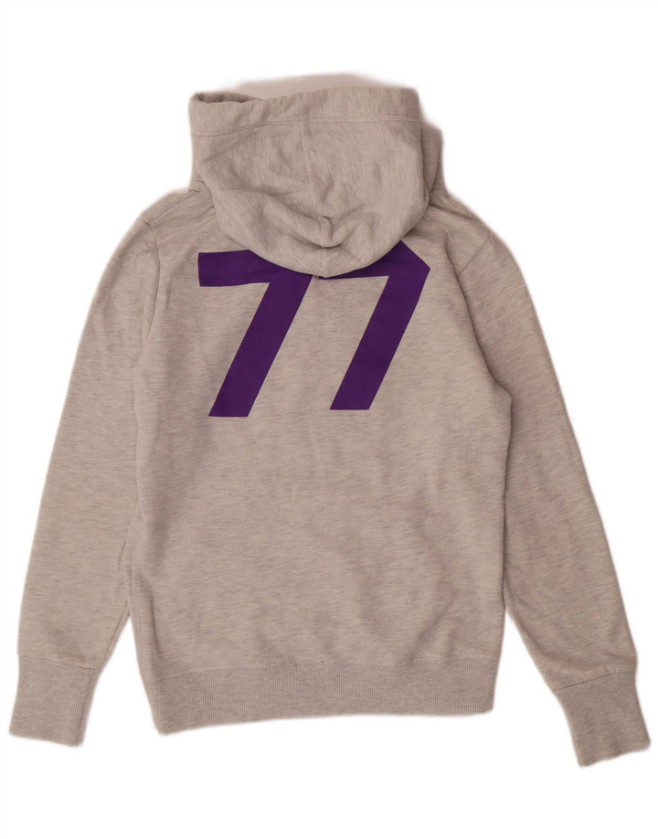 Superdry grafisk hættetrøje til kvinder UK 12 mellemgrå bomuld