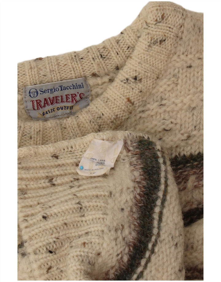 SERGIO TACCHINI Dame Jumper Sweater UK 16 Stor Beige Stribet