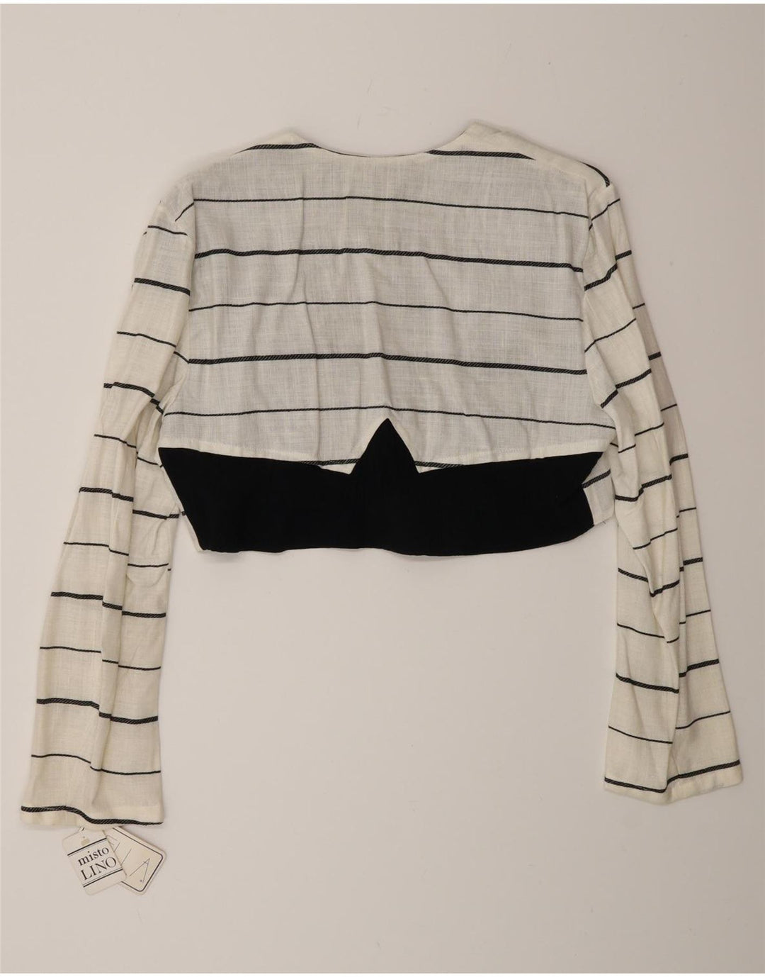 Vintage dobbeltradet bolerojakke til kvinder IT 44 Medium hvid stribet