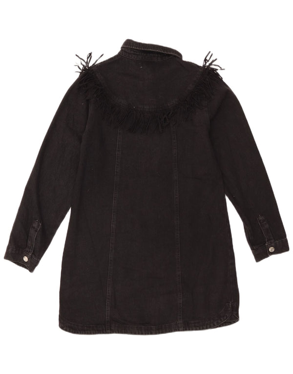 Zara Girls Denim skjortekjole 13-14 år Sort bomuld