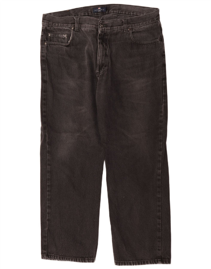 Marks & Spencer Herre Blue Harbor Straight Jeans W40 L29 Sort Bomuld