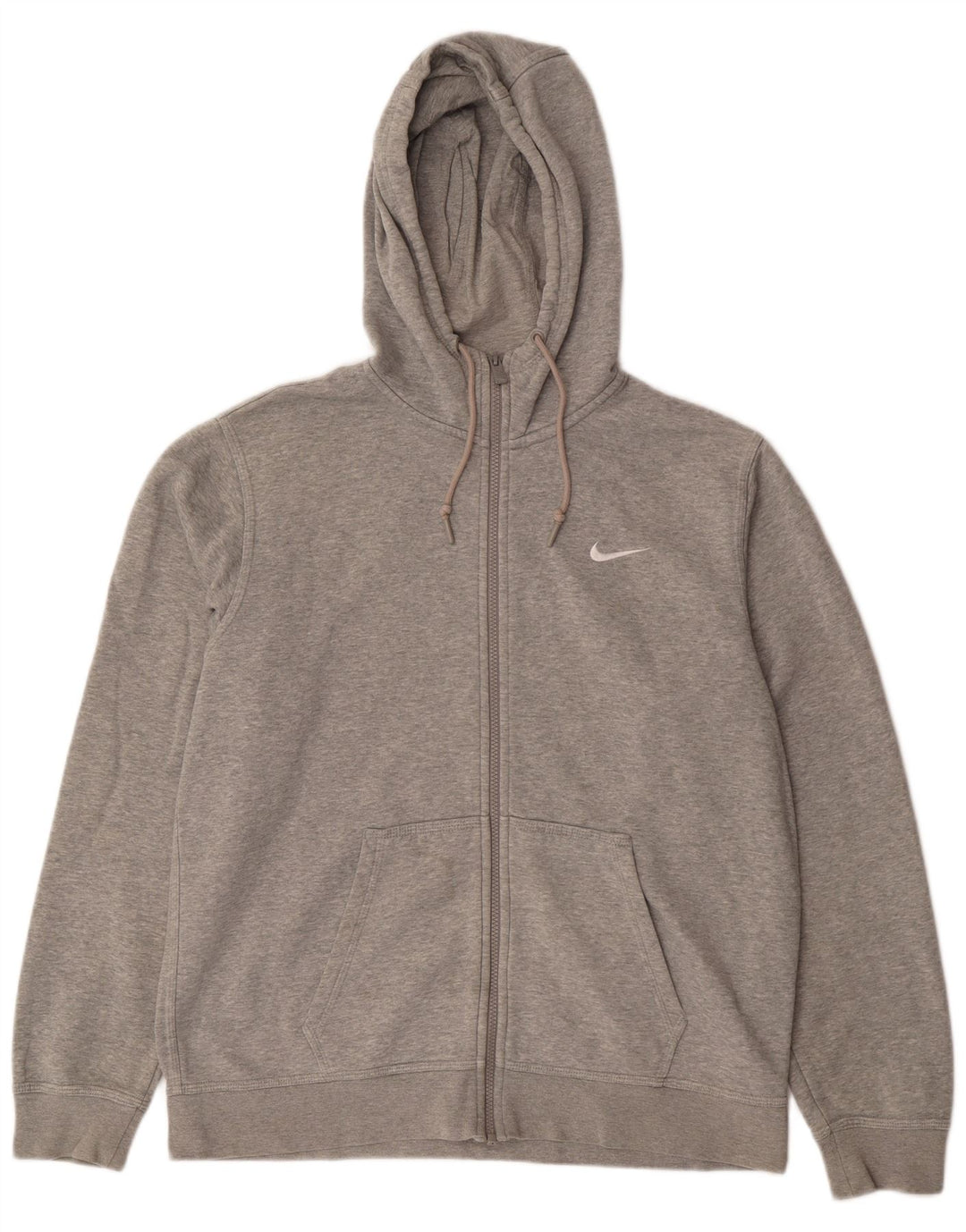 NIKE hættetrøje med lynlås til mænd, stor grå bomuld