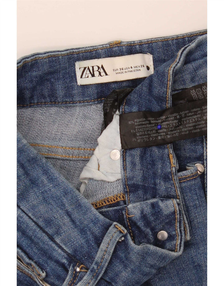Zara Dame Bootcut Jeans EU 36 XS W26 L29 Blå Bomuld