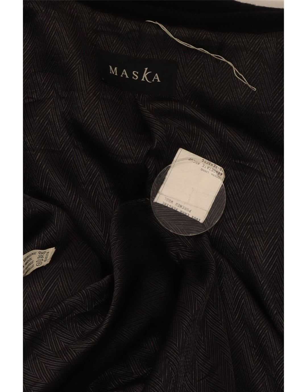 Maska Dame Dobbeltradet Frakke UK 40 Large Black New Wool