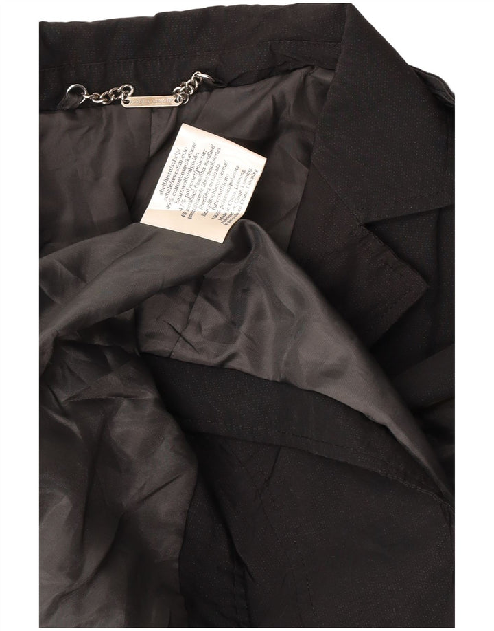 Laura Ashley Dame Trench Coat UK 14 Medium Sort Bomuld