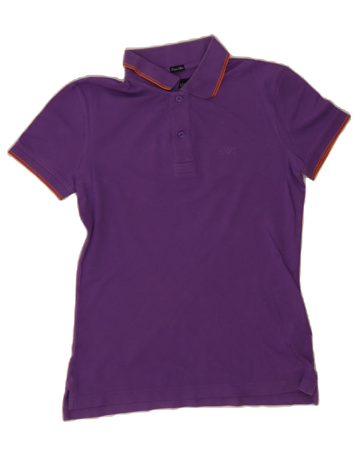 ARMANI JEANS Mens Polo Shirt Small Purple Cotton Vintage Armani Jeans and Second-Hand Armani Jeans from Messina Hembry 