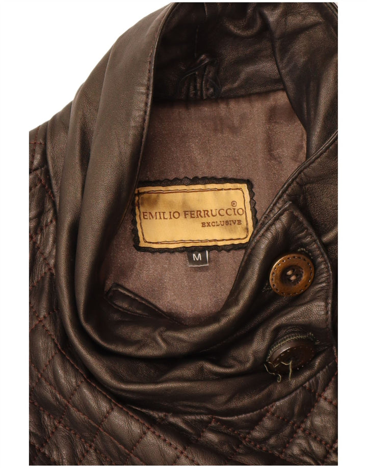 Vintage dame militær dobbeltradet jakke UK 12 medium brun