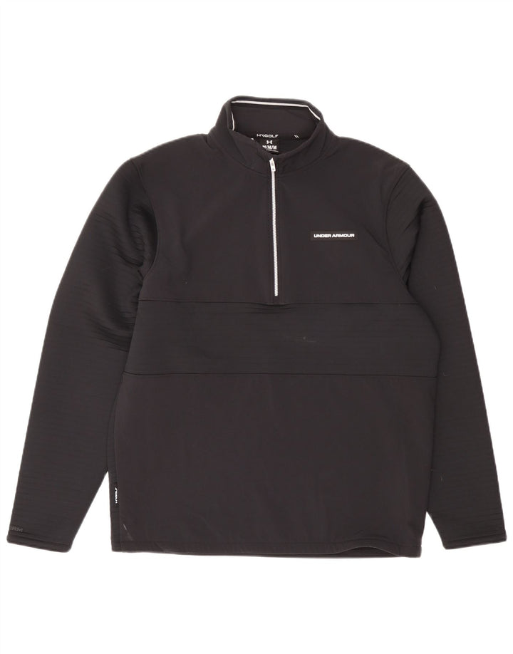 Under Armour Herre Zip Neck Sweatshirt Jumper Medium Sort Polyester