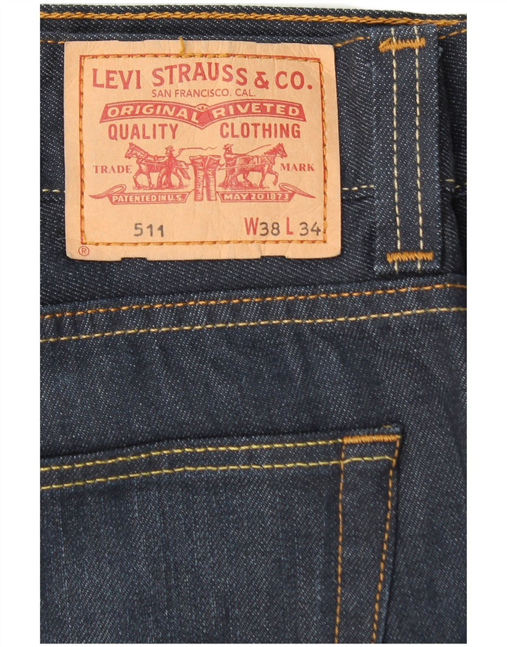 Levi's Herre 511 Slim Jeans W38 L31 Marineblå Bomuld