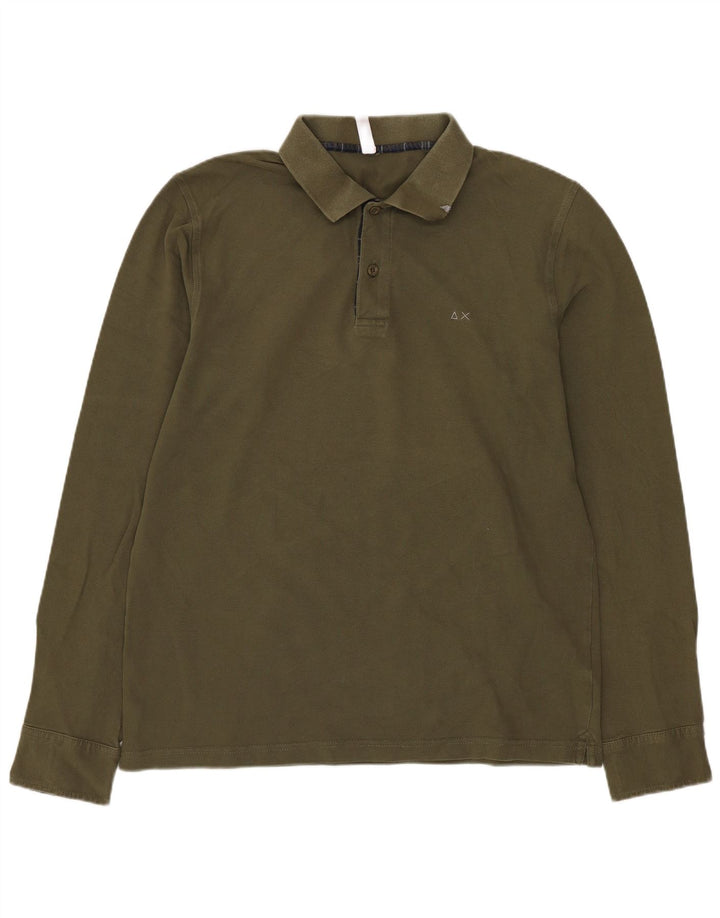 Sun68 Langærmet herre poloshirt Stor Khaki Bomuld