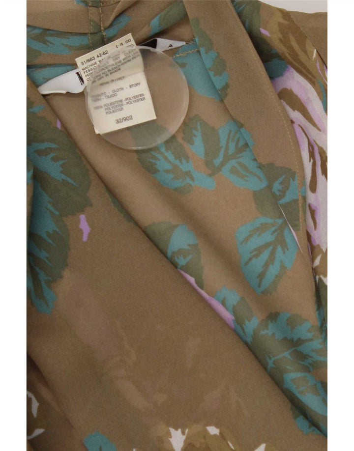 Marella Womens Wrap Crop Shirt Bluse UK 12 Medium Brown Floral Polyester