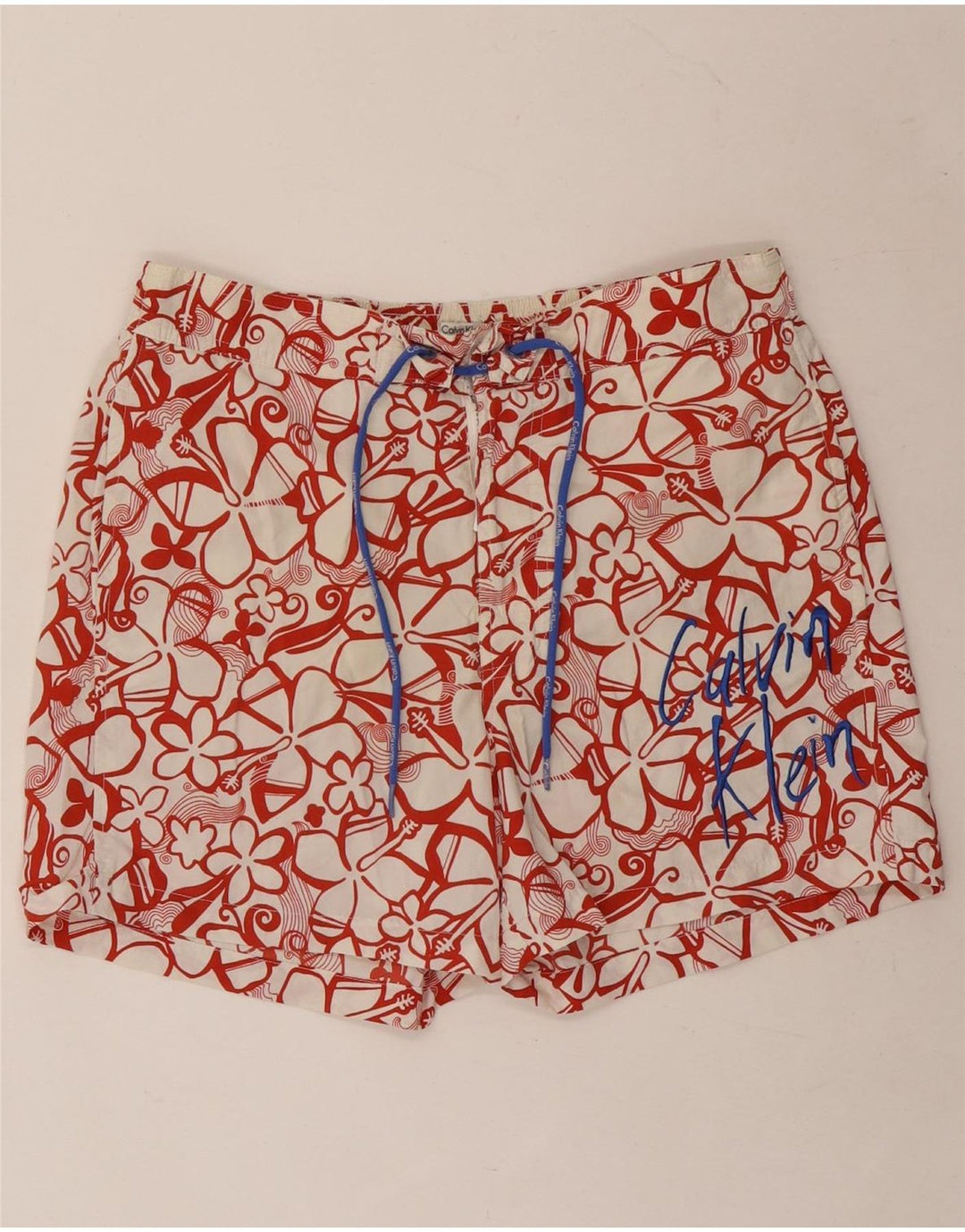 Calvin Klein Herre grafiske badeshorts Medium rød blomsternylon