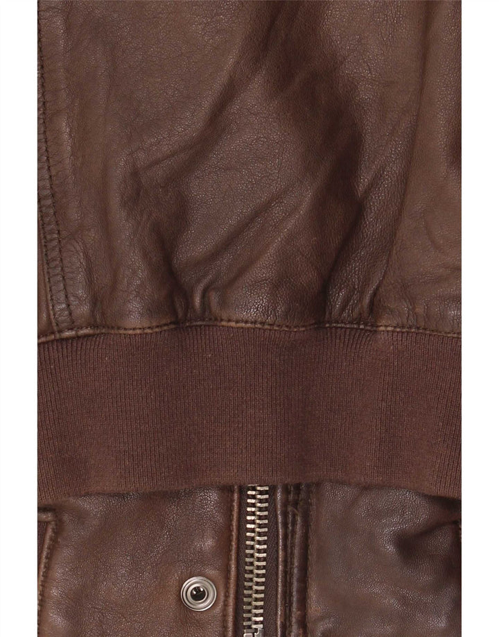 Vintage Herre Læderjakke UK 40 Stor Brun