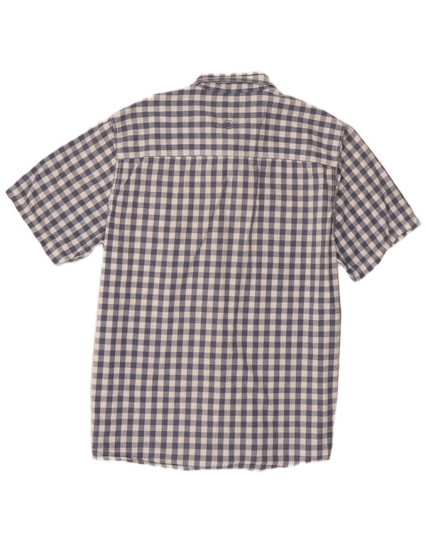Fat Face Kortærmet Herre Klassisk Fit Skjorte Large Blue Gingham Cotton