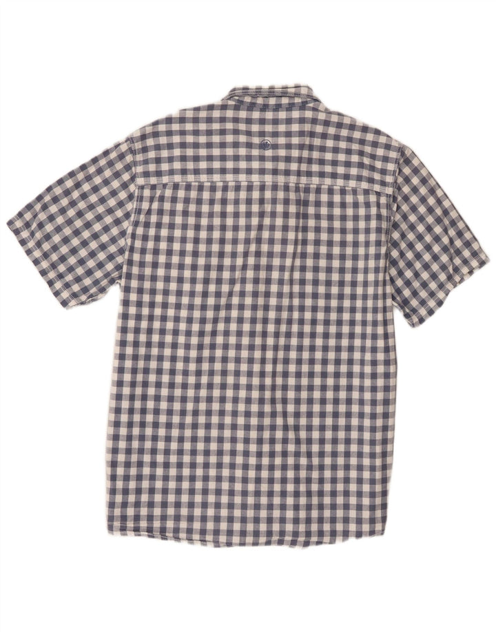 Fat Face Kortærmet Herre Klassisk Fit Skjorte Large Blue Gingham Cotton