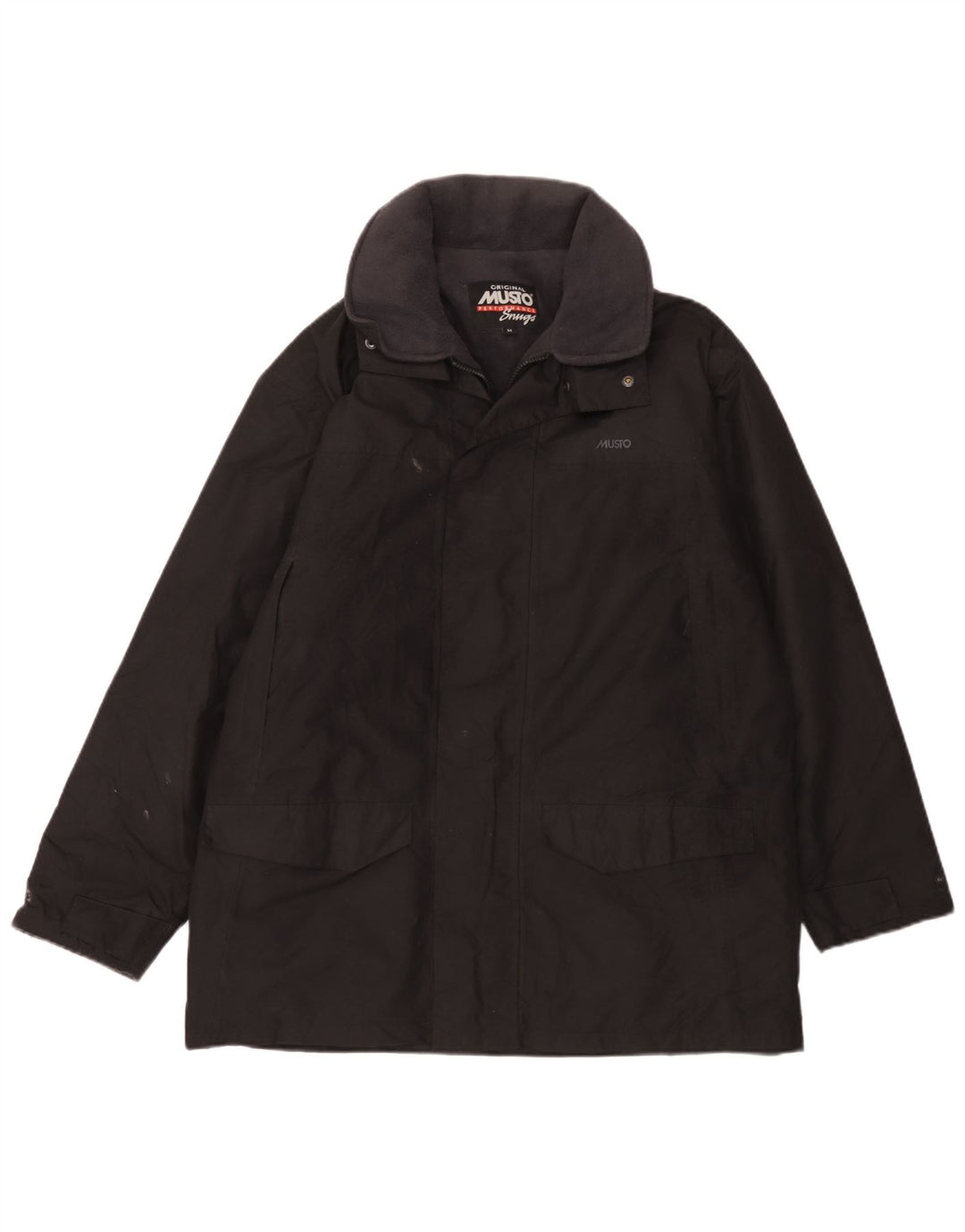 Musto Herre Hooded Parka Jacket UK 38 Medium Black Polyester