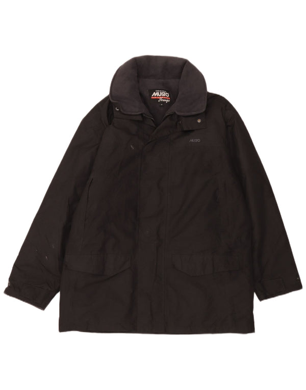 Musto Herre Hooded Parka Jacket UK 38 Medium Black Polyester
