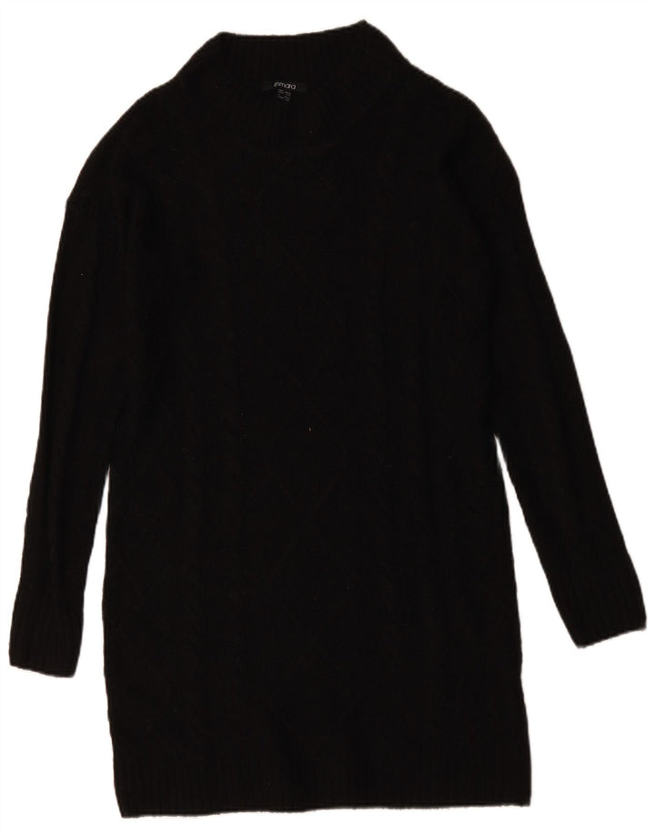 ESMARA Womens Long Sleeve Oversized Jumper Dress UK 10 Small Black
