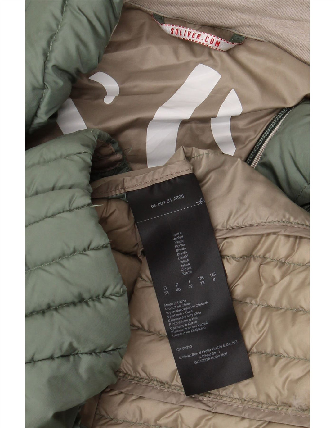 S.Oliver Polstret jakke til kvinder UK 12 Medium Green Polyester