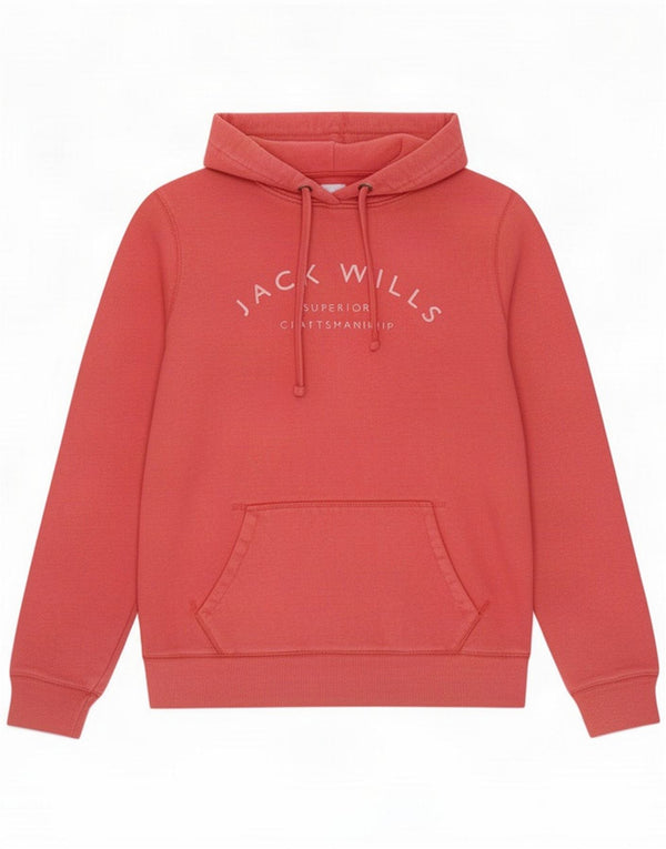 Jack Wills Womens Relaxed Fit Graphic Hoodie Jumper UK 6 XS Pink Cotton