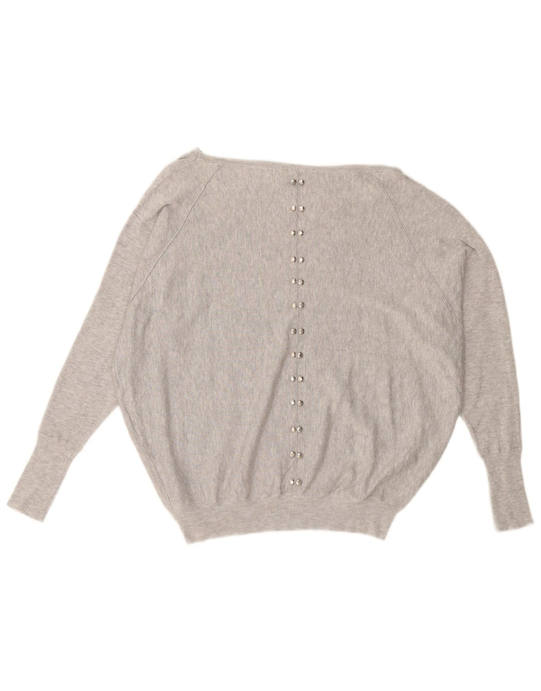 MINT VELVET Womens Oversized Boat Neck Jumper Sweater UK 10 Small Grey