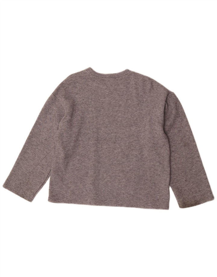 Zara Dame Oversized Top Langærmet UK 10 Small Grey Viscose