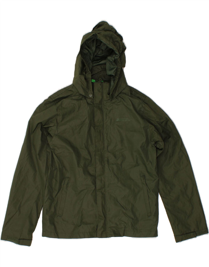 MOUNTAIN WAREHOUSE Boys Hooded Rain Jacket 11-12 Years Green Nylon Vintage Mountain Warehouse and Second-Hand Mountain Warehouse from Messina Hembry 