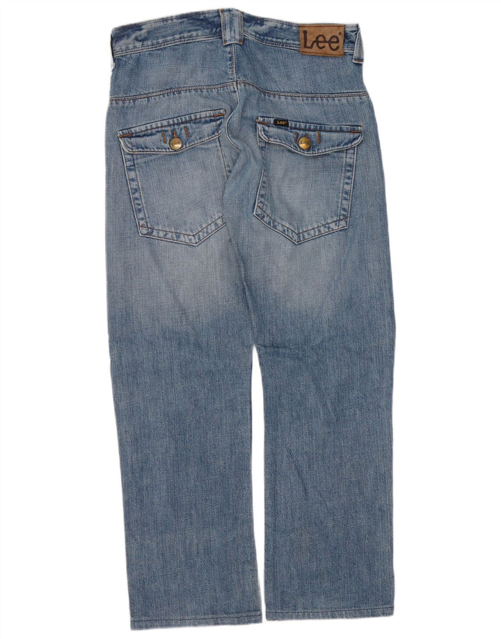 Lee Herre Dillon Patch Straight Jeans W30 L29 Blå Bomuld